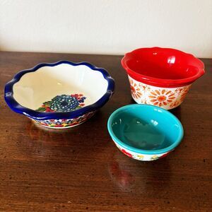 Pioneer Woman Assorted Bowls Mini Pie Plate Ramekin Salt Cellar Floral Cottage